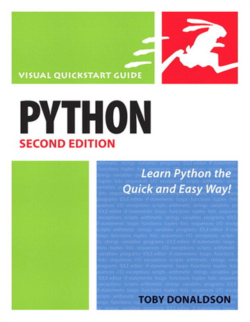 Python : Visual QuickStart Guide, 2nd Edition